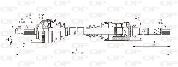 OPEN PARTS Vetoakseli DRS6332.00